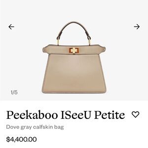 Fendi Peekaboo ISeeU Petite
Dove gray calfskin bag